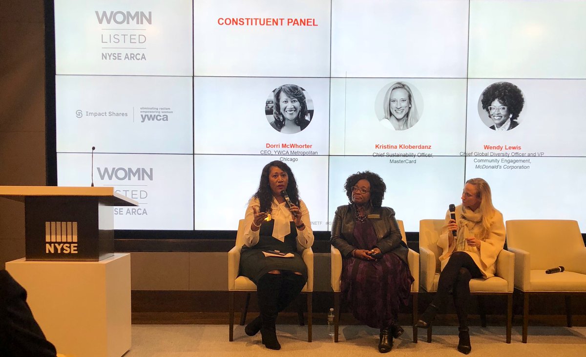 tycely's tweet photo. I’m extremely impressed by the #CorporateSocialResponsibility principles and practices of @Mastercard & @mcdonalds. This lively Constituent Panel facilitated by the dynamic @chicCPA, CEO of @YWCAChicago lifts up the value of inclusion in #WOMNetf by @ImpactETFs. #GivingTuesday https://t.co/W9aejIn8B6