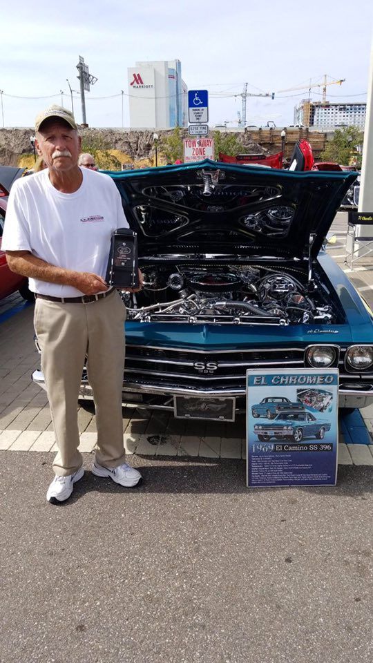 OriginalParts's tweet photo. Congratulations to Jay Bernard and his 1969 El Camino. Jay won the Original Parts Group Award at the Menards Chevy Show held at Ace Cafe Orlando.
Shop El Camino parts at https://t.co/kYHQWmJqlW
#TruckTuesday #MenardsChevyShow #OPGI #OriginalPartsGroup #ChevyShow #OPGIAward https://t.co/fgxLz61AAM