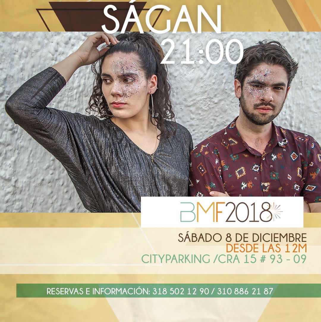 BengalaFest's tweet photo. En 2018 @Saganbanda estrenó su álbum “II”, #InfinitasGracias. Viajaremos con su dream pop cósmico a las 21:00 en el #BMF2018.

#TuComoVives el Día de las Velitas, pide tus pases a los teléfonos: 3185021290 y 3108862187 https://t.co/PeVW00mGNu