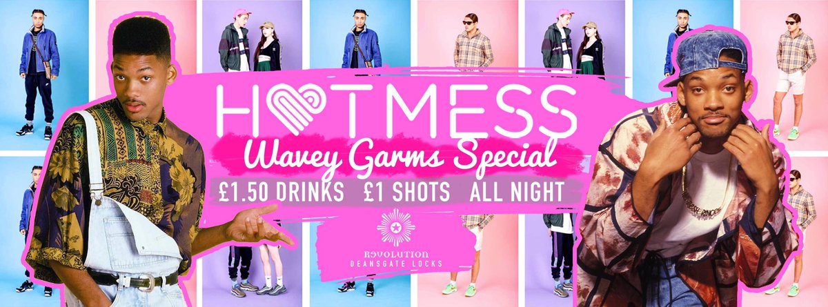 HotMessMCR's tweet photo. H♥️TMESS X WAVEY GARMS 👘
Best dressed group WINS A FREE NIGHT OUT at HOTMESS!
£1.50 drinks &amp; £1 shots all night @ Rev's DG Locks https://t.co/69KsAZR57C