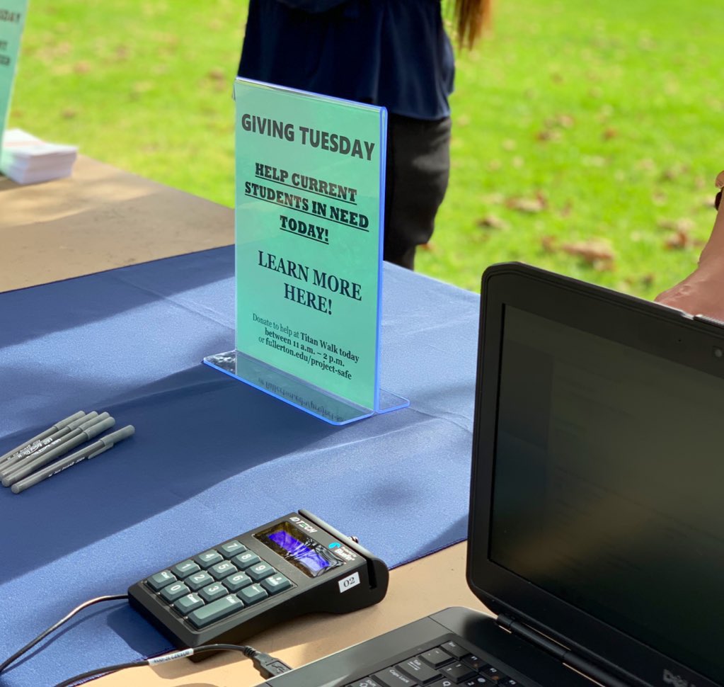 Hey, Titans, we have raised $6,000 so far to help Project SAFE. Drop by Titan Walk and help CSUF students achieve their educational dreams. #givingtuesdaycsuf giving.fullerton.edu/campaign/givin…