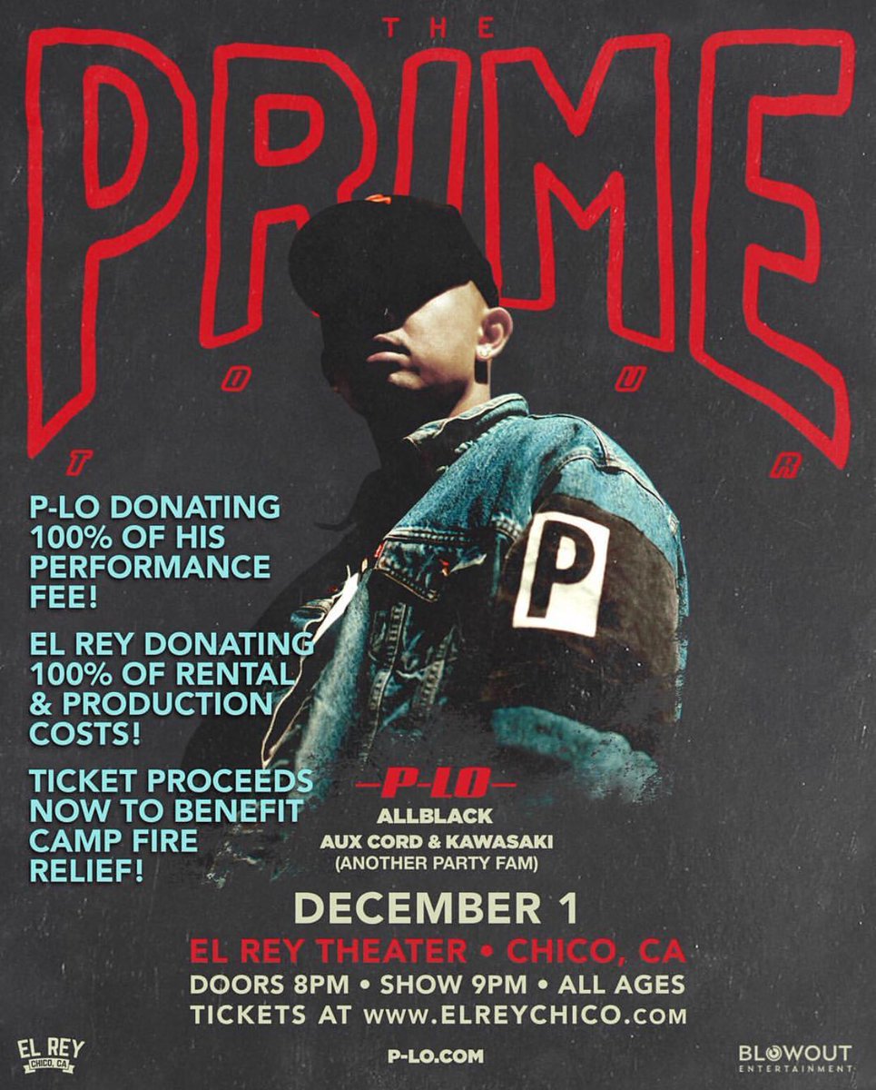 p_lo's tweet photo. For all my people who were affected by recent fires Im donating all the proceeds from my show dec 1st in Chico 🙏🏽 https://t.co/OnQaI57bDh