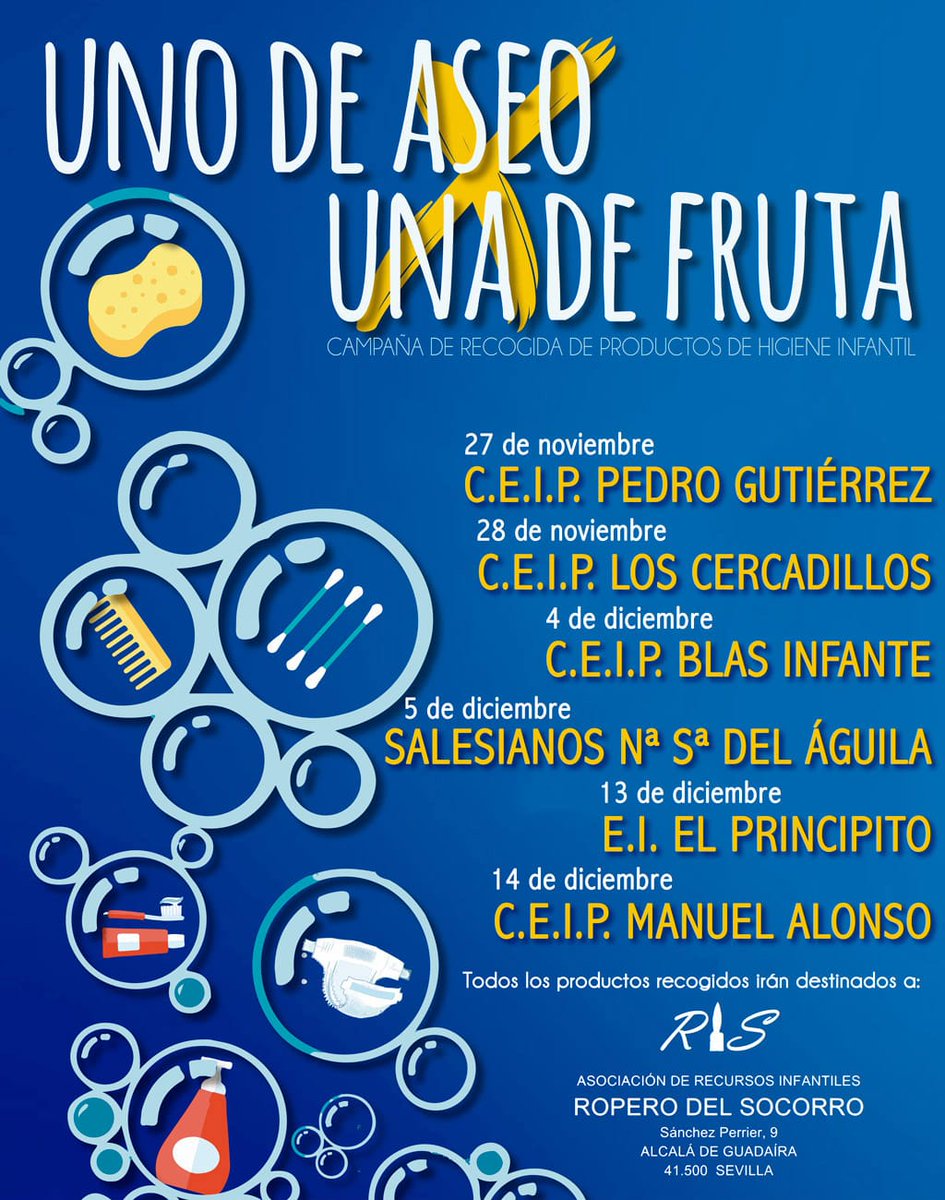 CeipPedro's tweet photo. Hoy en el CEIP Pedro Gutiérrez, hemos colaborado en la campaña "Uno de aseo, una de fruta". Nuestros alumn@s han aprendido a valorar los productos de primera necesidad y la recompensa ha sido una pieza de fruta, fomentando así el consumo de alimentos saludables. @ProEdSaludable https://t.co/ZWIt8BHrVW