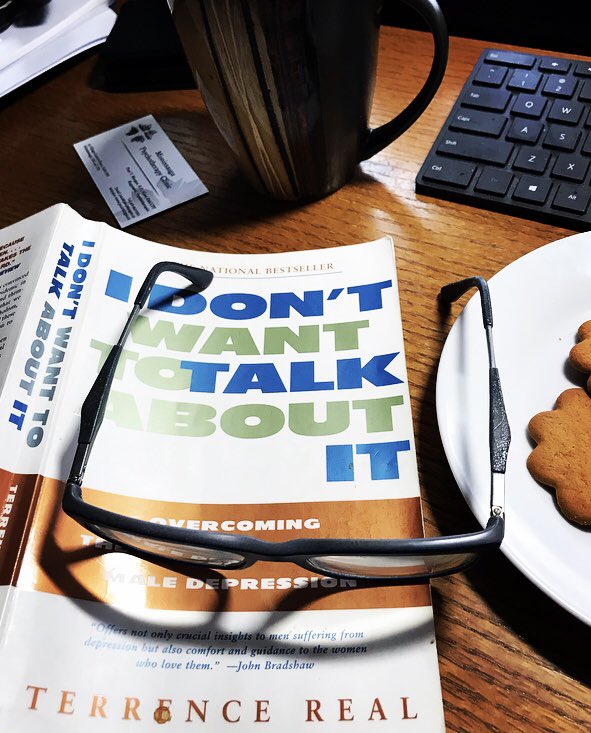 PaulVMorgan's tweet photo. Re-reading Terrence Real’s “I Don’t Want to Talk About It” after hearing him speak at the @OACCPP conference in September. Incredibly relevant in relation to what’s happening in the world today - a great resource for both men AND women. #terrencereal #terryreal  #maledepression https://t.co/FzdjWS6Hix