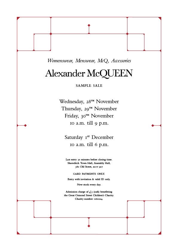 alexander mcqueen sample sale