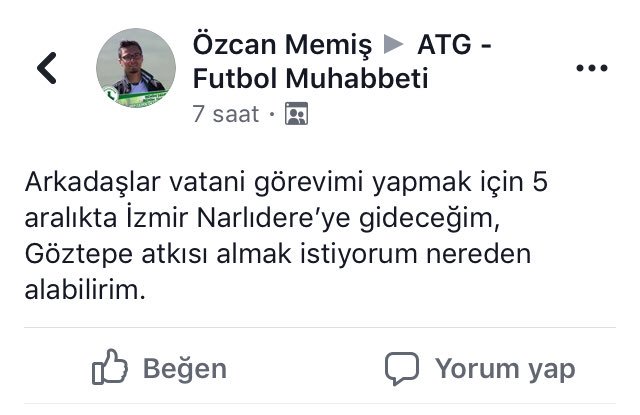 ozcanmemis28's tweet photo. Şanlı @Goztepe nin güzel yürekli taraftarları, bir Giresunspor taraftarı olarak İnşallah sizinle birlikte Göztepe maçı izlemek nasip olur 🙂 https://t.co/FPRZLsQ0iK