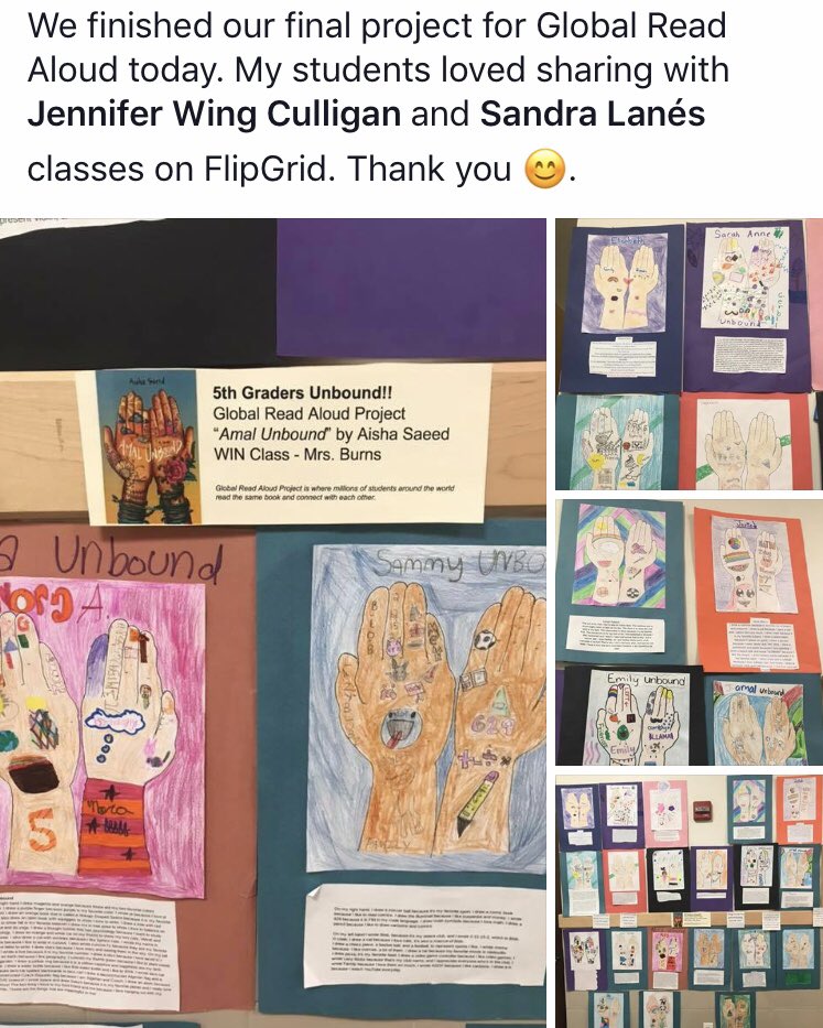 ValB232's tweet photo. Finished our culminating project for Amal Unbound. We had such a great time reading this book. #GRA18 #bpschat #BPSMemorial https://t.co/g0UVtG3xzj
