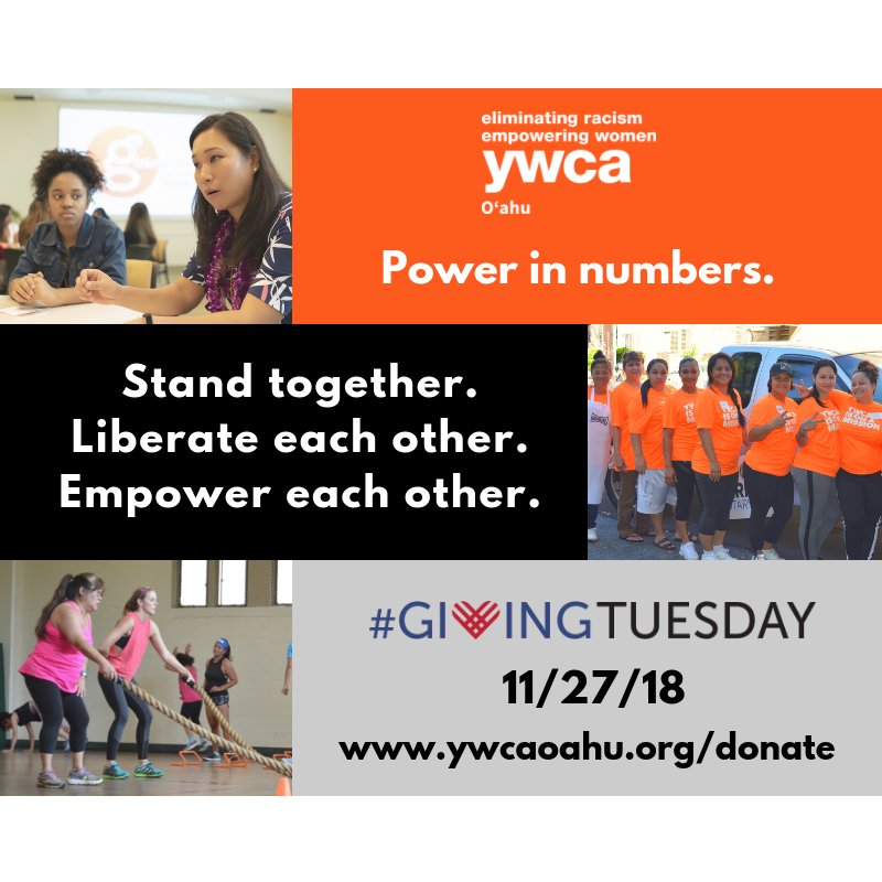 It's #GivingTuesday! Give a gift, change a life. Consider giving a gift today to @ywcapoahu and making a difference in someone's life. #onamission #ywcaoahu #givingtuesday #giveagiftchangealife 

*Donate at ywca.org/donate  
OR
*Text ONAMISSION to 243725