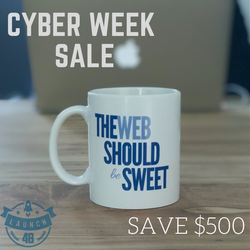 Launch48ca's tweet photo. Save $500 on a Launch48 website this week only! #cybersale #website #websitebuilding https://t.co/b72nKpUNIY