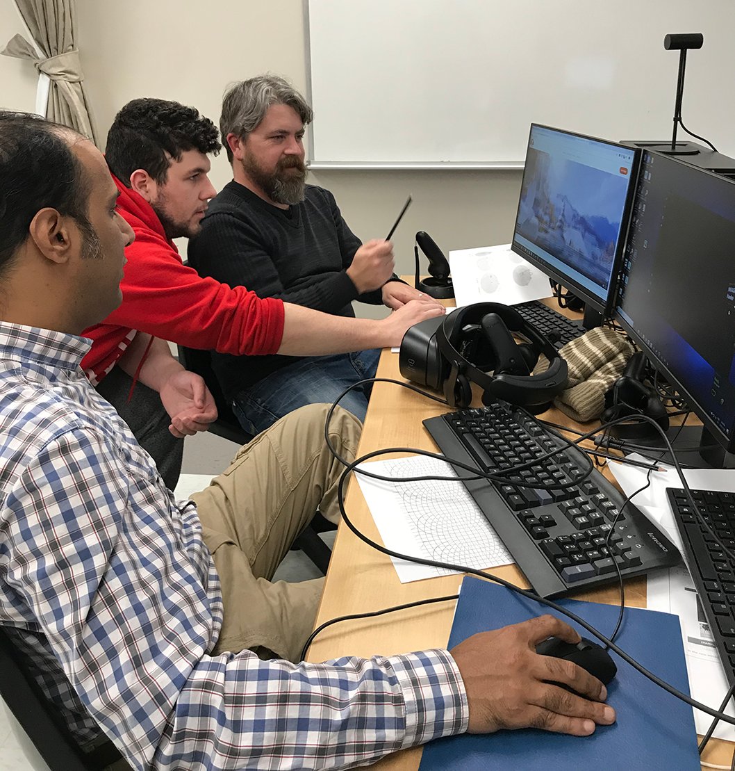 Some of our #VirtualReality &amp; #AugmentedReality students in action. We'll be sharing more photos as they progress through this program, making sure to also showcase unique aspects of the new #VR development lab. ow.ly/2ZuQ30mH1gI