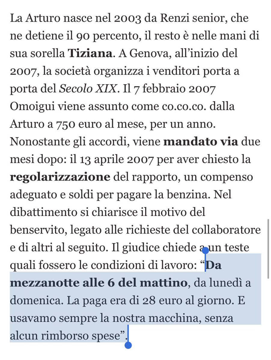 valy_s's tweet photo. T. #Renzi dice di non voler essere paragonato al padre di #DiMaio
Ma una sua società fu CONDANNATA perché ha sfruttato un nigeriano,licenziato in tronco
E non era la 1ªvolta
#ChilPost fu condannata per mancati contributi INPS ai suoi “strilloni” https://t.co/zLzLwaanux https://t.co/sILyG4MsfH