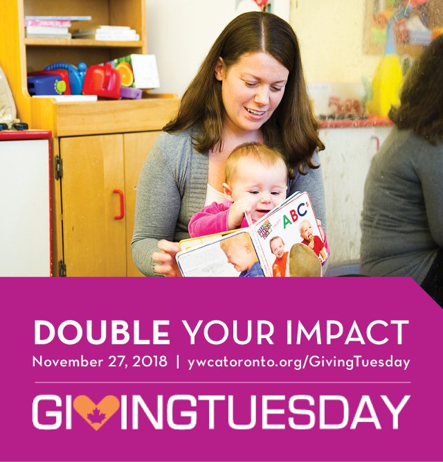 It's not too late -- until midnight tonight, your gift to YWCA Toronto will go twice as far to support women, girls, and their families in Toronto! Any donation up to $10,000 will be matched!! #GivingTuesday ywcatoronto.org/SupportUs/ways…
