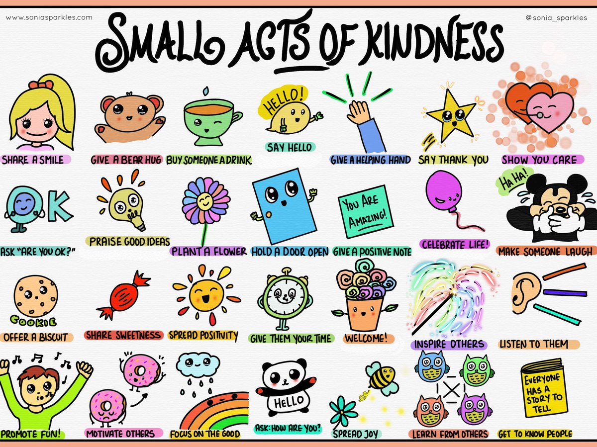 Small acts of #kindness are needed now more than ever.
Start with something small, watch it grow. 
I’ve drawn some ideas to help us along the way 
#kindnessproject #sketchnotefever 
soniasparkles.com/2018/11/27/kin…
<a href="/RespectYourself/">Respect Yourself</a>