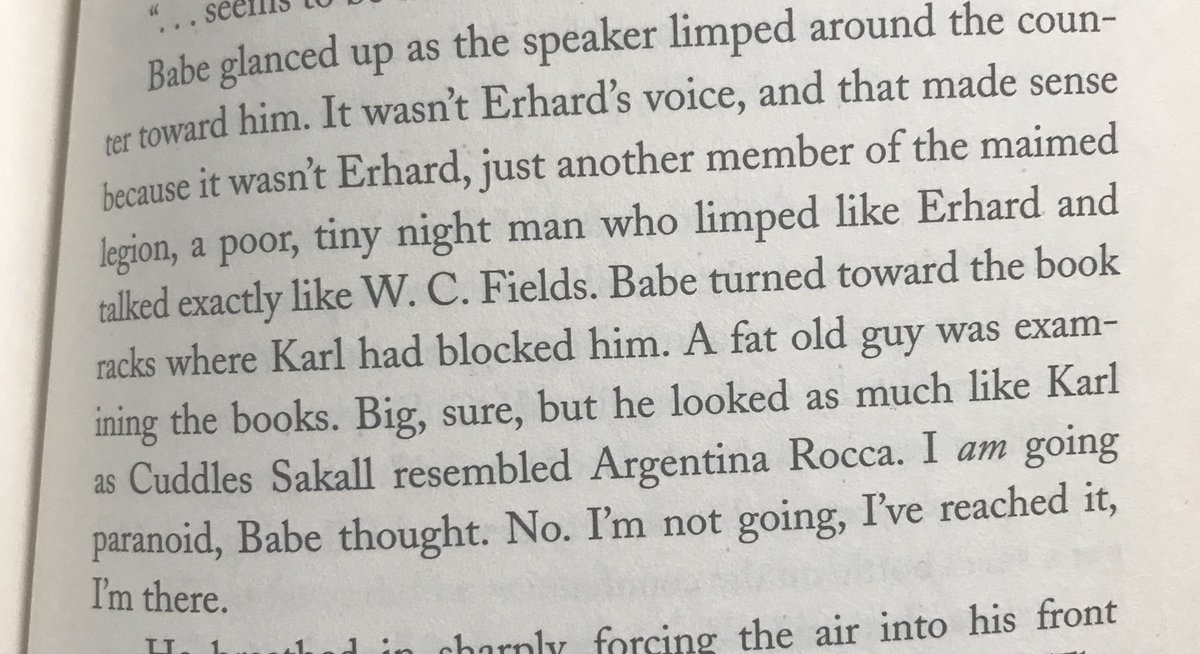 Just read the late William Goldman’s Marathon Man and I really enjoyed it. I particularly enjoyed the paragraph that was seemingly written by Dennis Miller. #Babe #WCFields #CuddlesSakall #ArgentinaRocca