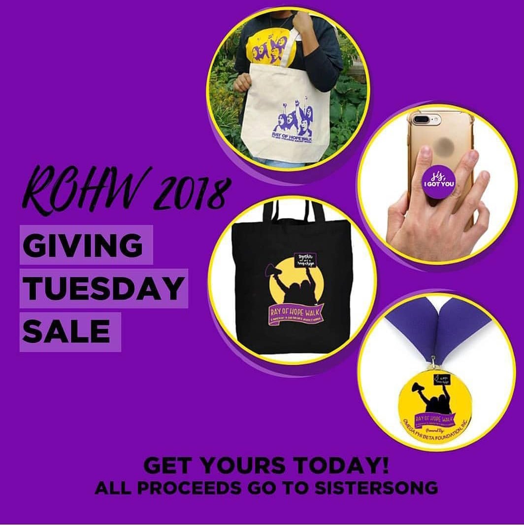 🗣️🗣️Sis, I got you! 
✨ Today is Giving Tuesday ✨ 

Join us by supporting the powerful and necessary work of SisterSong by donating or buying some Ray of Hope merch! All proceeds go to <a href="/sistersong_woc/">SisterSong: National Women of Color RJ Collective</a>

Linktr.ee/omegaphibeta