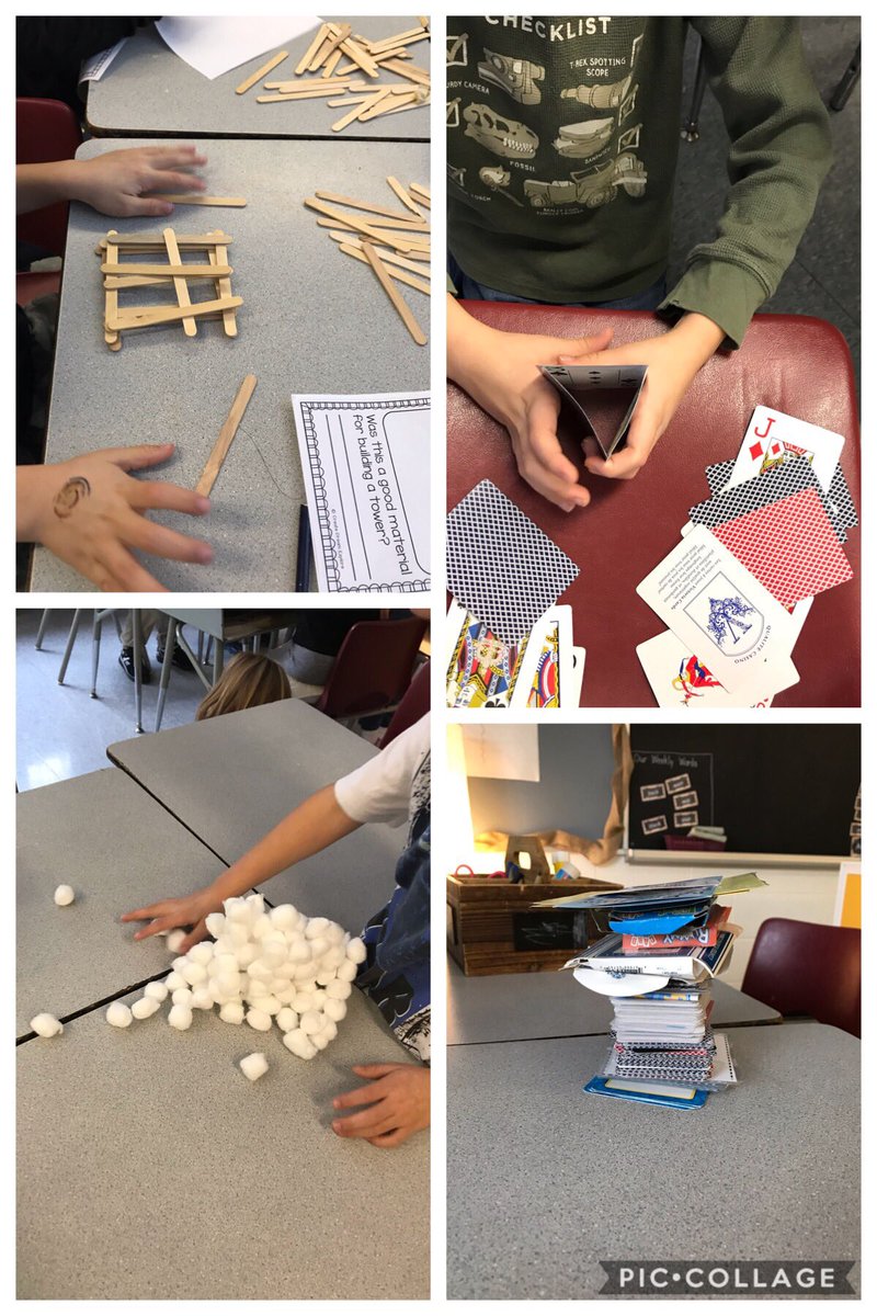 lavigne_tracy's tweet photo. Which type of material makes the best structure? #objectsandmaterials #gradeone #exploring #CatholicTeacher https://t.co/e7U2dCyE0o