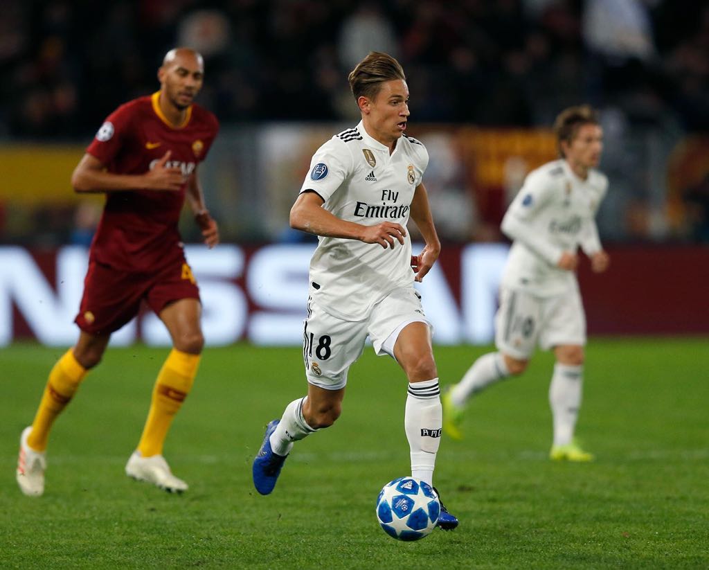 Marcos Llorente en el partido frente a la Roma