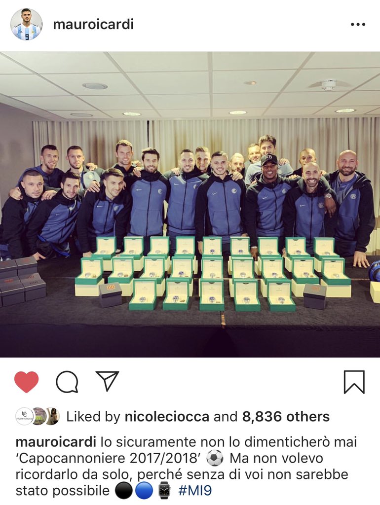 선수들에게 롤렉스 돌린 이카르디 | 인스티즈