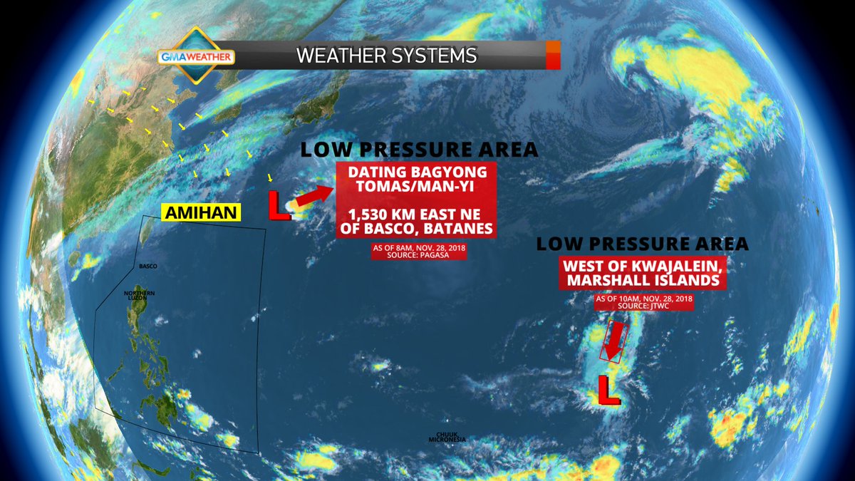 gma_weather's tweet photo. Nakalabas na ng PHL Area of Responsibility ang Low Pressure Area na dating #SamuelPH, ayon sa @dost_pagasa.
Ang LPA naman na binabantayan ng US Joint Typhoon Warning Center sa may Pacific Ocean, bumaba ang tsansa na maging bagyo. Hindi rin ito lalapit sa PAR. #IMReady https://t.co/SdMxPCPa8E