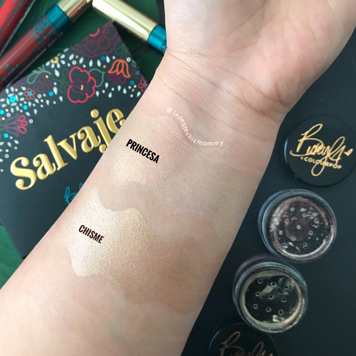 hellolpcm's tweet image. Swatches of @ColourPopCo @iambeckyg collection launching 12/5 🌺🌺🌺🌺