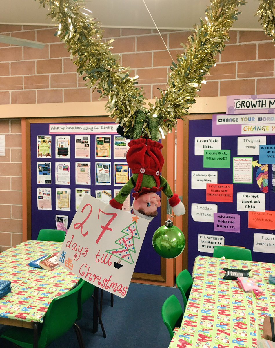 Elf on the shelf - Day 3: Elfy is 'hanging' for Christmas as much as year 2 is. The countdown is officially on! #27daystillChristmas #Elfontheshelf <a href="/BangorPS/">bangor_ps</a>