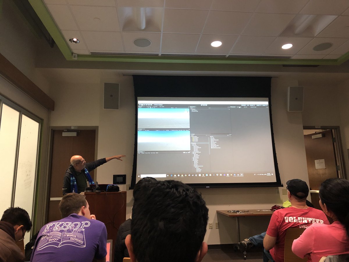 MonaJalal_'s tweet photo. At #BUARVR Unity for VR workshop by Jonathan Linowes. Thanks to @BUCompSci for all the awesome opportunities #unity3d @parkerhillvr @unity3d https://t.co/T0r2Vy4oo0