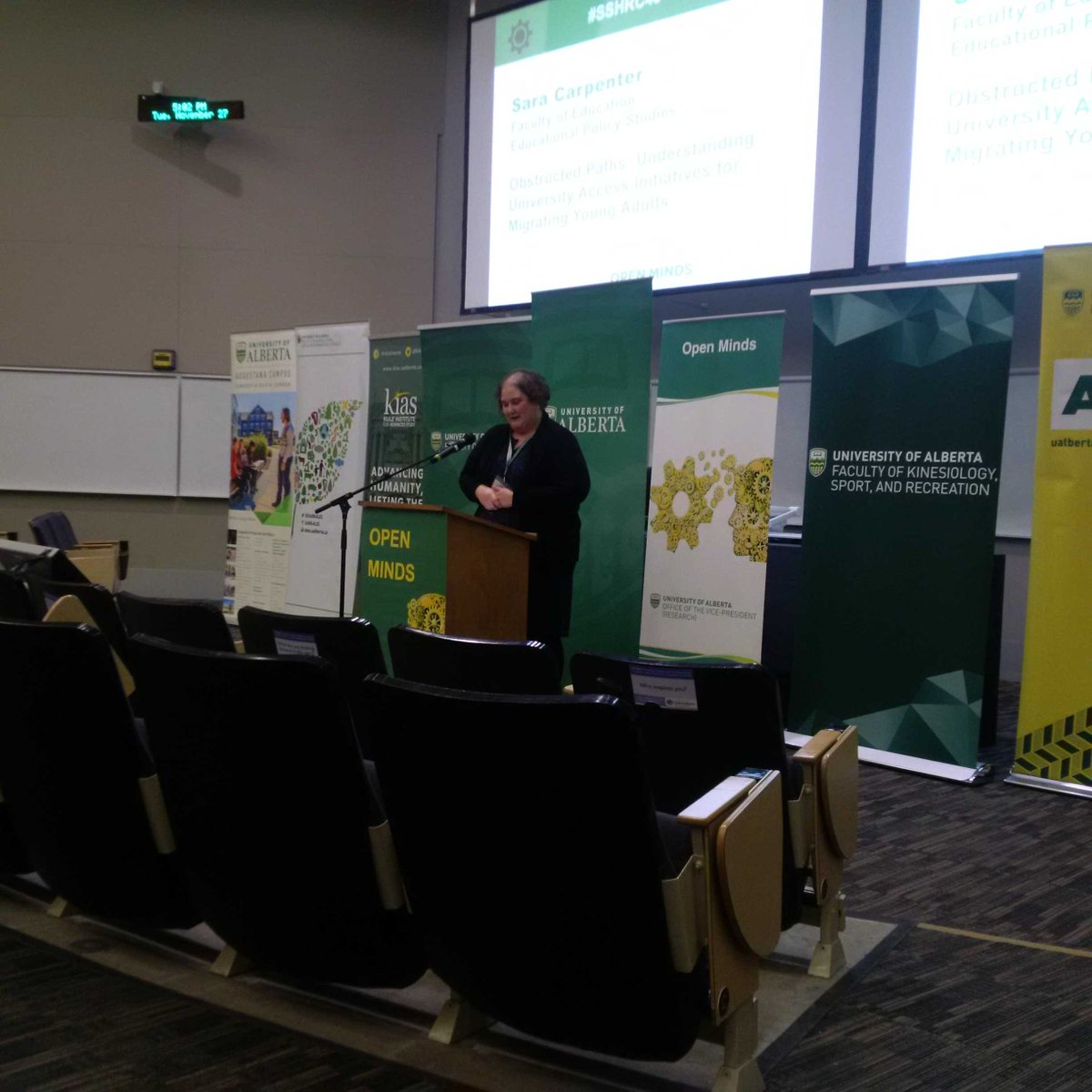 nietheid's tweet photo. Sara Carpenter on immigrant, refugee, and migrant pathways at #OpenMinds #SSHRC40 @SSHRC_CRSH #UAlberta https://t.co/BY0Uj3os7L