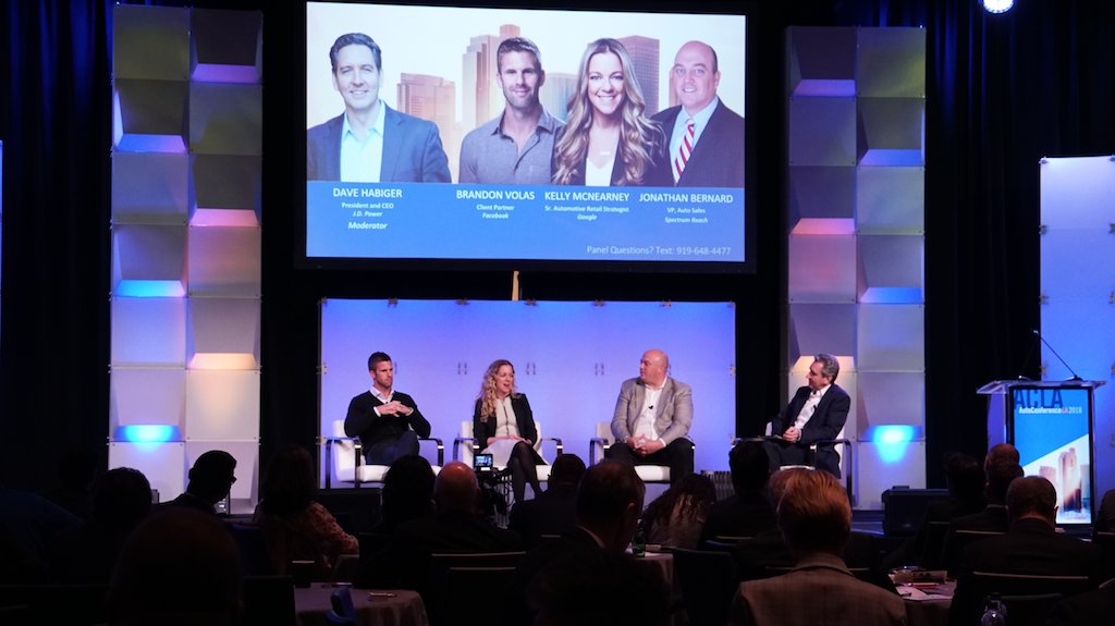 JDPowerAutos's tweet image. A panel on the digital evolution of the advertising funnel and customer experience - hosted by J.D. Power President and CEO Dave Habiger, with Brandon Volas of Facebook, Kelly McNearney of Google and Jonathan Bernard of Spectrum Reach #AutoConfLA