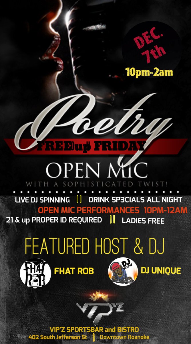 fhatrob1's tweet image. Come check out open mic at VIPZ hosted by Fhat Rob and Dj unique on the one's and two's....it will be epic....contact me for info on slots