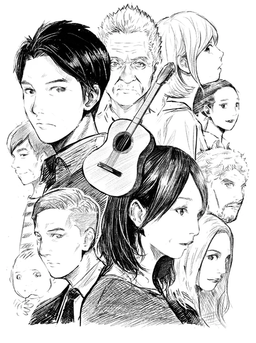「#マチネの終わりに」（著:平野啓一郎さん）を読んで、物語の美しさと切なさの余韻に浸ったまま、登場人物たちを描いてみました。 