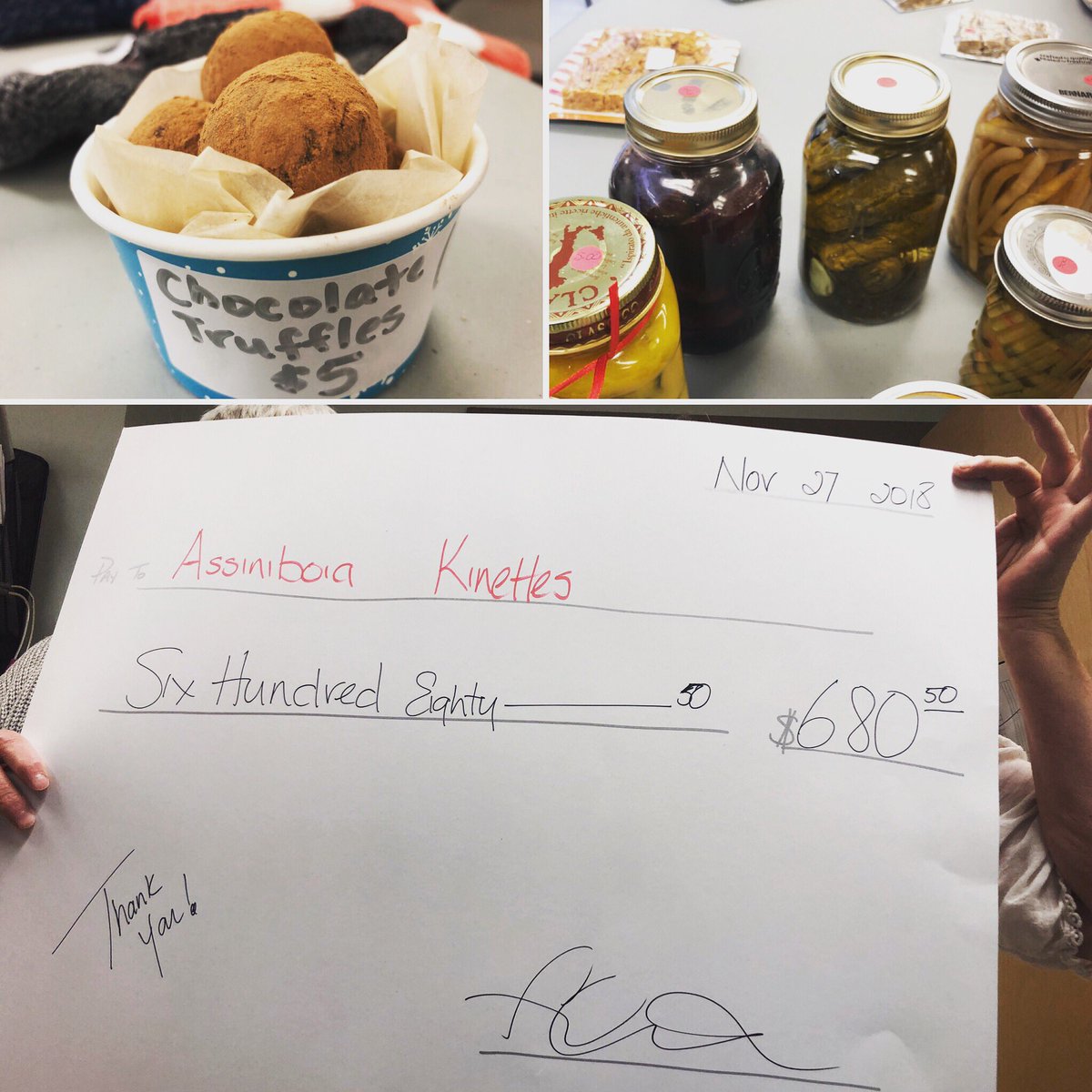 AssiniboiaKin's tweet photo. A super-sized thanks goes out to the staff and long-term care residents at Assiniboia Union Hospital. They held a “Make it, Bake it or Fake it” sale today and are donating $680.50 to Assiniboia Kinettes’ community projects. #amazingAssiniboia #saskhealthauthority #giveback https://t.co/9SCpvX4NZm