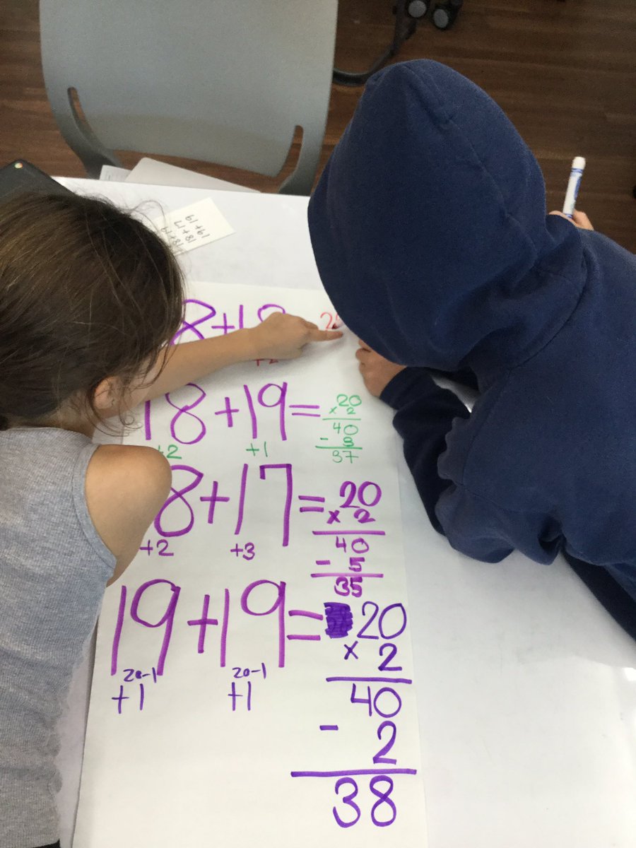 donnaschung's tweet photo. #numbertalk with @mmoneydmusd and #mrschung4th about how equations can reveal a relationship amongst numbers when adding. Then students map relationships they see in groups of 3, referring to the chart we created together. https://t.co/xgqPTcPR94