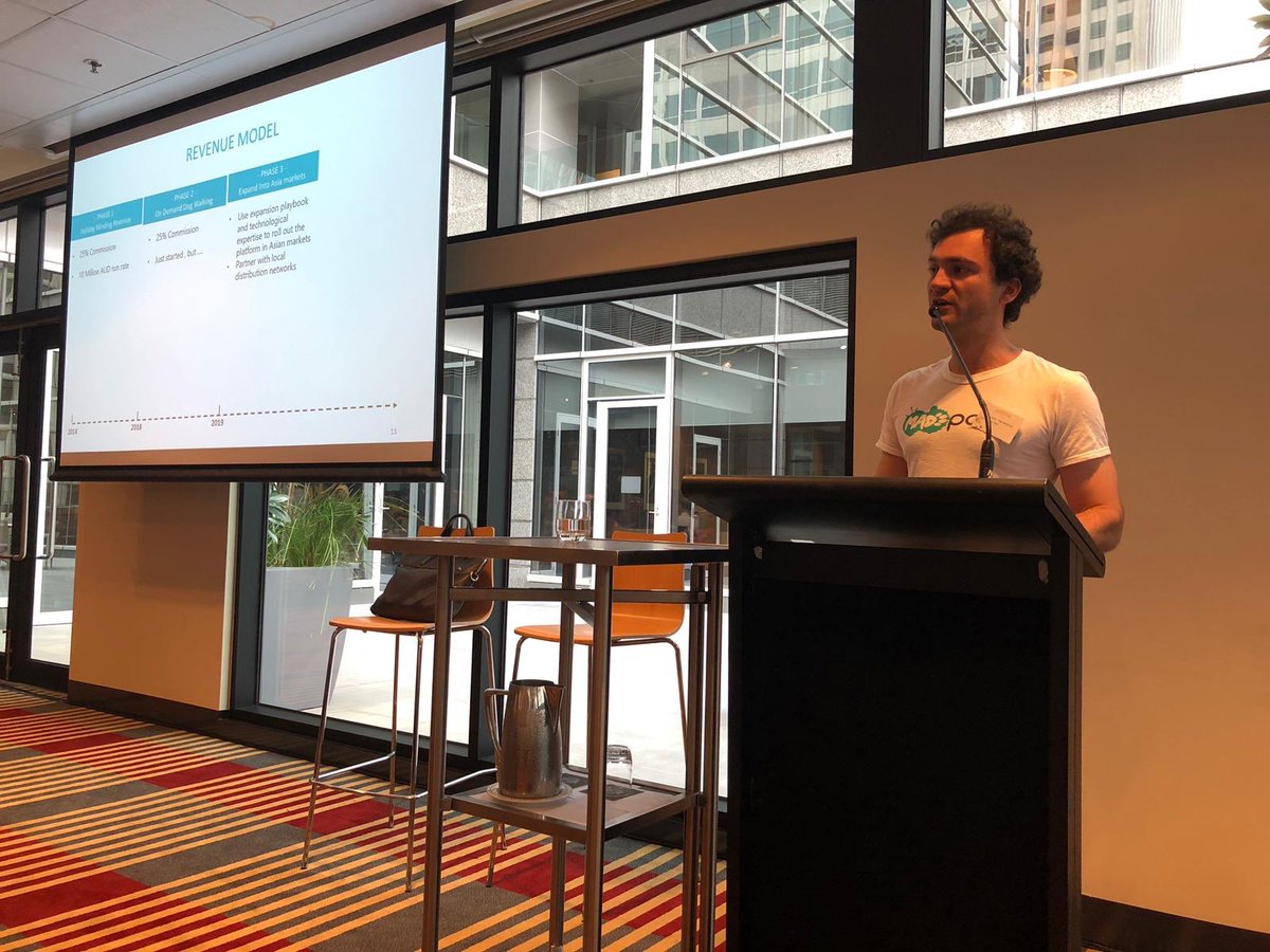 <a href="/ASoulopoulos/">Alexis Soulopoulos</a> from <a href="/madpawsau/">Mad Paws</a> is wrapping up the show here in Melbourne, who are opening up their #investment opportunities to new investors