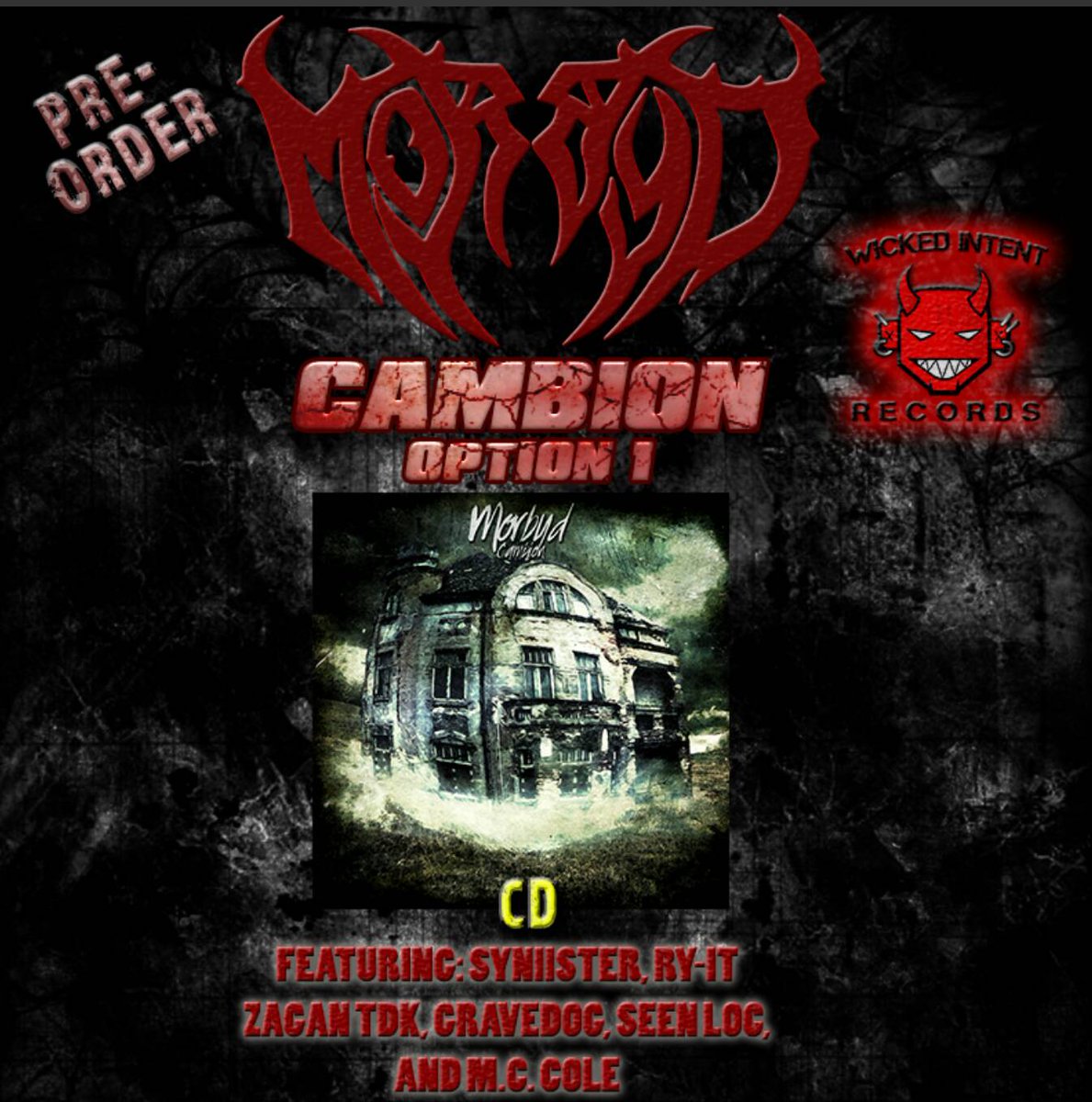 morbydmanic's tweet photo. 11 tracks featuring Syniister, Ry-It, Gravedog, Zagan TDK, Seen Loc, and MC Cole. Includes a 12 page booklet with lyrics and art \m/ Find em on pre-order for 9.99 at https://t.co/uRtuigc9NQ #morbyd #syniister #ryit #zagantdk #seenloc #mccole #cambion #spreadthewird #preorders https://t.co/ZsGsfNCJtf