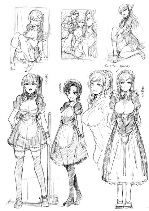 @s1014247 ラフ設定の段階では描いてましたねー 美奈子はポニテになるかなーとかモヤモヤ考えてはいました。 