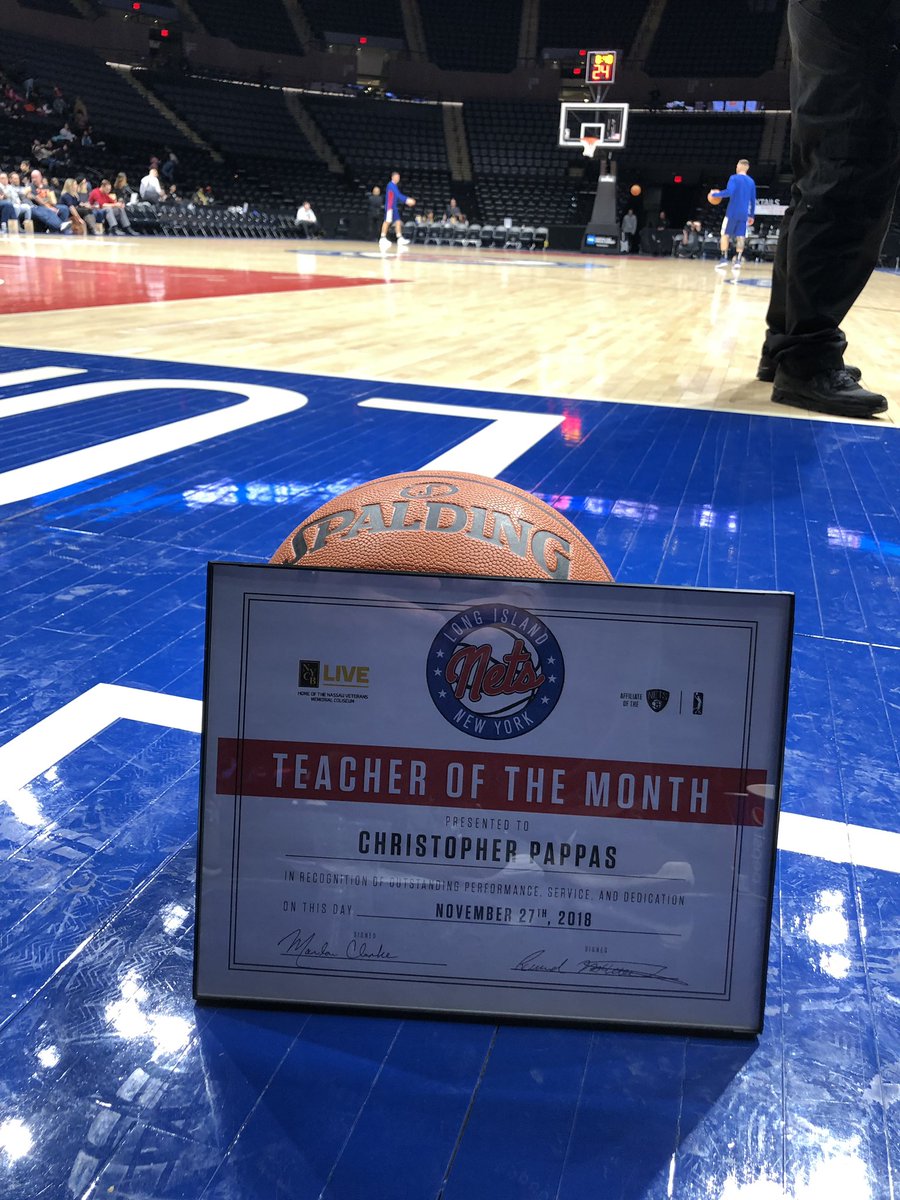 MrPappas_'s tweet photo. Beyond thankful to be honored with the Teacher of the Month award from the @LongIslandNets https://t.co/nGXXZ1qhXc