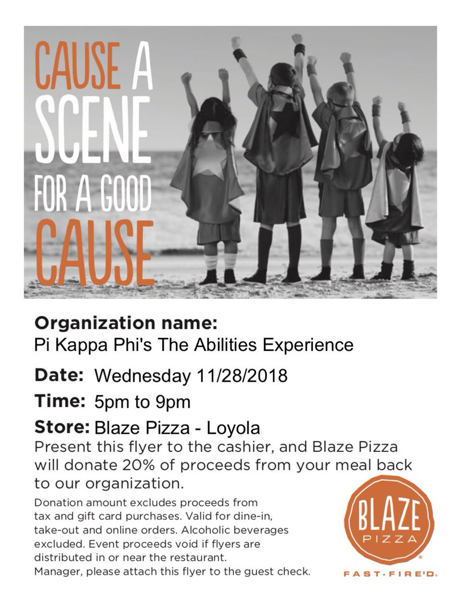 PiKappLUC's tweet photo. TOMORROW: Bring out all your friends for some good pizza!!  Screenshot flyer and show it to cashier to help support a great cause!! https://t.co/tNaKTjGfMO