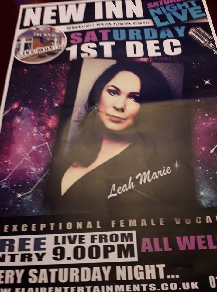 We love providing FREE entertainment here at <a href="/InnNewton/">The new inn newton</a> and this Saturday we've got an amazing female vocalist LEAH MARIE for you to enjoy!!!

live from 9 pm, everybody welcome!!!    😀🎤🎼🍻🍷