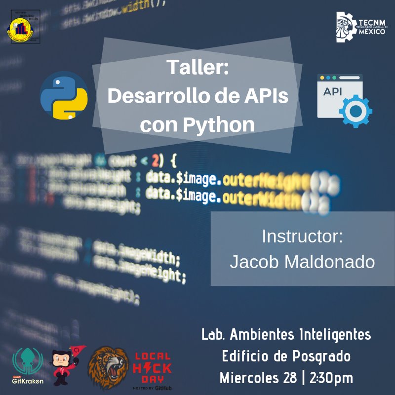imonsh's tweet photo. Amigos, mañana tenemos un taller de creación de APIs con Python, lo mas rifado del taller es que nuestro Bravo @JacobMaldonado9 es el instructor!!!
Laboratorio Ambientes Inteligentes, 2:30pm en @TecNM_ITLeon #TeamBravers #BeBrave https://t.co/aur6ipsNW8