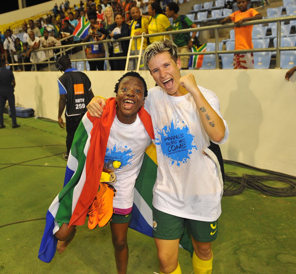 Banyana_Banyana's tweet photo. We did it! @Banyana_Banyana is going to the @FIFAWWC In France #limitless #afcon2018 @SAFA_net @SasolLeague @SasolSA https://t.co/EQzHGhFnww