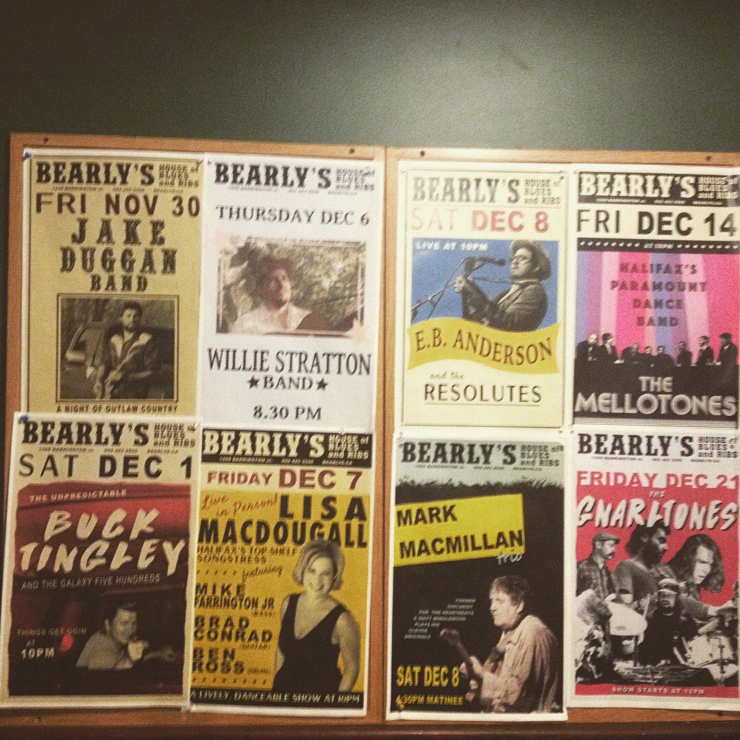 Lots of amazing music happening at Bearly's in December ! 
This week we have : Zach Crawford on Thursday, Jake Duggan Band on Fiday, Buck Tingley on Saturday, with Darren Arsenault doing Saturday Matinee. AND On Sunday GARRETT MASON will be hosting the Blues Jam! #myweekisplanned
