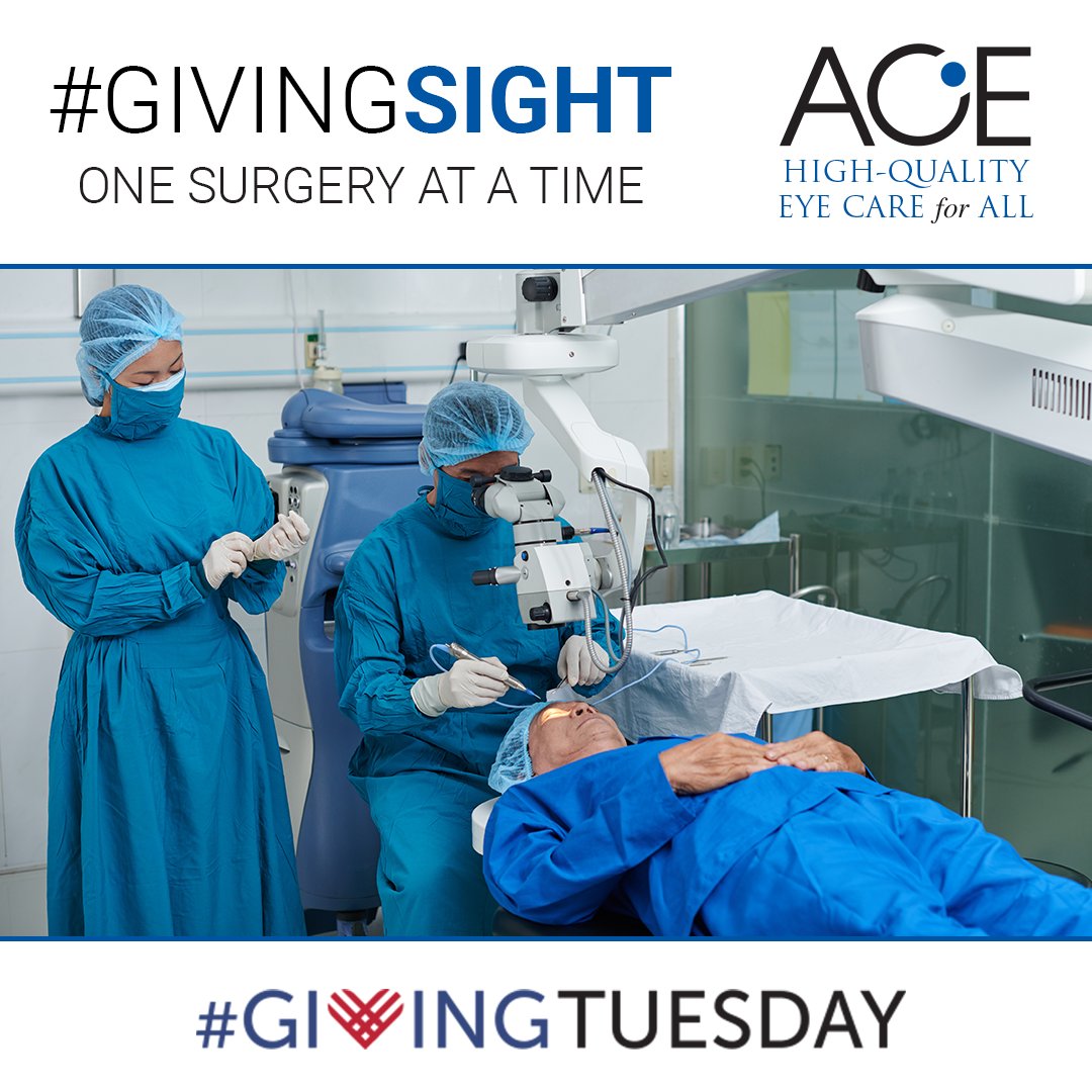 ACE_Eyecare's tweet photo. #GivingTuesday is almost over, but ACE is proud to be #GivingSight all year round. In 2018, ACE performed over 450 desperately needed eye surgeries for local individuals! Won't you consider donating to ACE to support our sight-restoring mission? https://t.co/QbNvmId6IB https://t.co/5Lcg2XhSMD