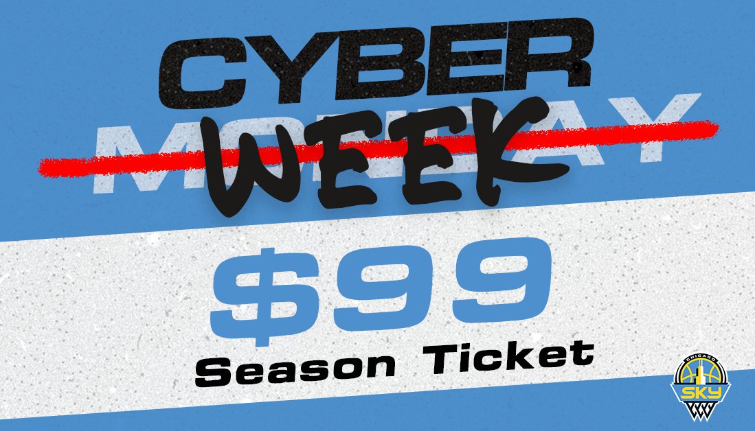 chicagosky's tweet image. We&apos;re extending our Cyber Monday Deal until Friday November 30!

Take advantage and become a season ticket holder!

🎟: bit.ly/2FHyCVK