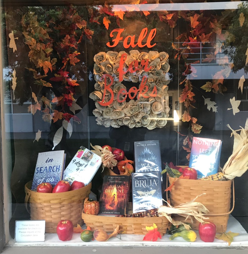 sueheraper's tweet image. A2: our November display is Fall for a Good Book featuring some of our new arrivals #calibchat