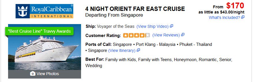 CheapFlyME's tweet photo. 4 Night Orient Far East Cruise $179                
Departing From Singapore 
Jan 3 2019
https://t.co/5ecg7kN63U

#Cruise #Cruises #port #ship #Night #Day #Time #CruiseChat #Expediachat #italyChat #LuxChat #TMUChat #cruiseworld #sbtc #girlstravel #travelpics #TTOT https://t.co/X7iNRh5Tvu