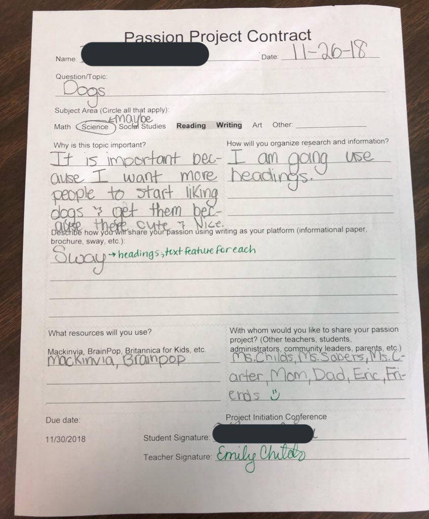 Loving these reading passion projects! Students are too!! 😍😍😍 #learningcontracts #personalizedlearning