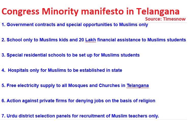 naveenpatilnpn's tweet image. Free Free Free Free!! Congress is secular party so that the party manifesto in #telgana #MuslimOnlyCongress to seek votes of Muslims they r given free current to mosques , free hospitals,free schools contracts only for Muslim..But  if @BJP4India supports Hindu it's communal party