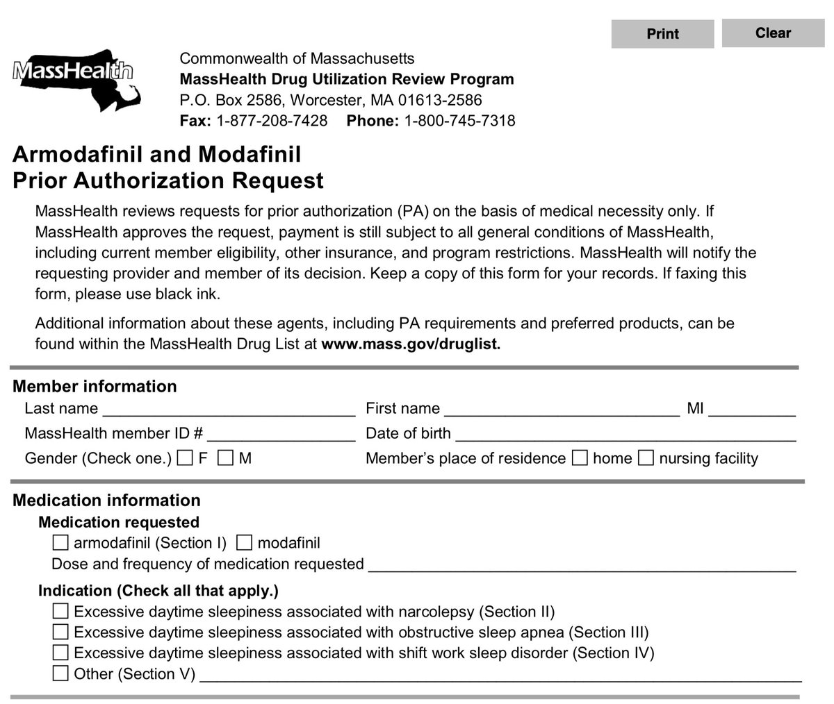 Matthew Cortland Esq On Twitter This Is Masshealth S Medicaid In Ma Prior Authorization Form For A Medication That Costs Somewhere Between 1 000 1 800 Per Month Https T Co Anp9kmnpxq