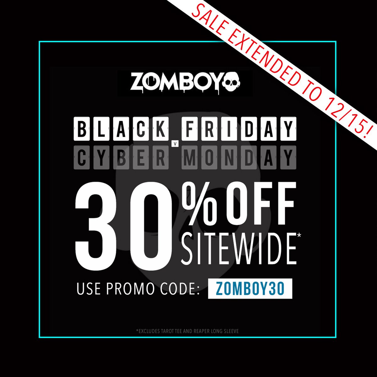 Zomboy's tweet photo. Because I love you, I'm extending my merch sale!! :) 
https://t.co/PVV5jptrgh https://t.co/E7YiBcOXcZ