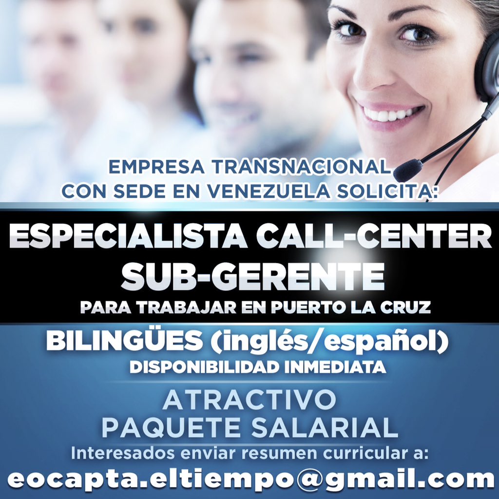 proggente's tweet photo. #ofertadeempleo de @eocapta busca para empresa #transnacional #rrhh con #talento para #oportunidaddetrabajo #bilingues #ingles en #plc #barcelona #lecheria #guanta #empleos #udo #iutso #usm #idiomas #idiomasunimet #idiomasunimar excelente remuneración, te entrenamos https://t.co/SdrniEWdNx